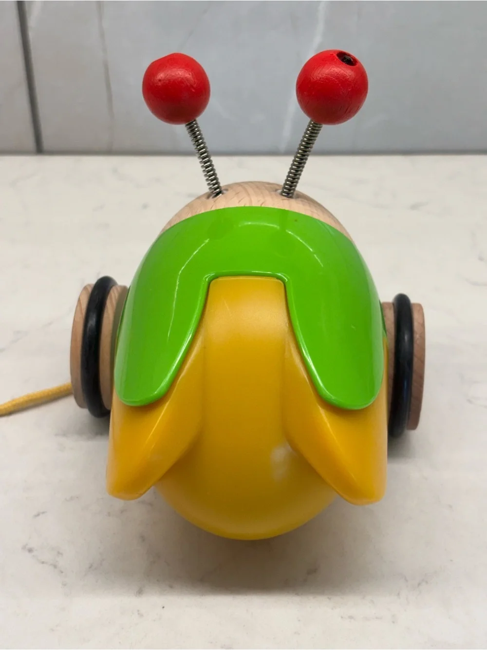 BRIO Pull Along Light Up Firefly Wood Bug Toy Works HTF